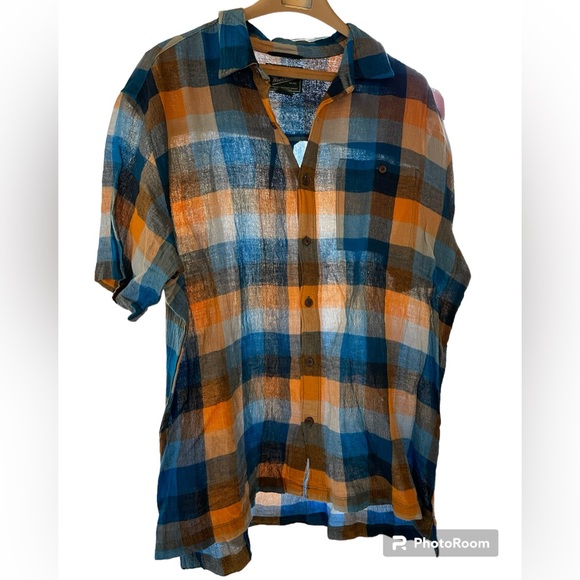 Woolrich Men's Button Up Short‎ Sleeve Shirt. Size Large. Lightweight cotton. - Picture 3 of 6